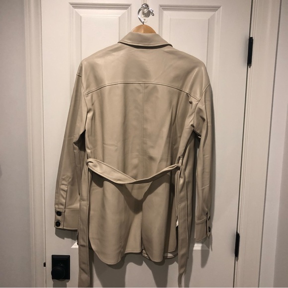 Mango Cream Faux Leather Shirt - Picture 5 of 5